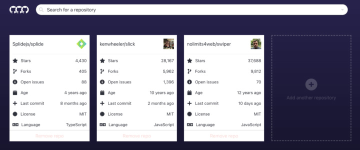 githubcompareでの比較