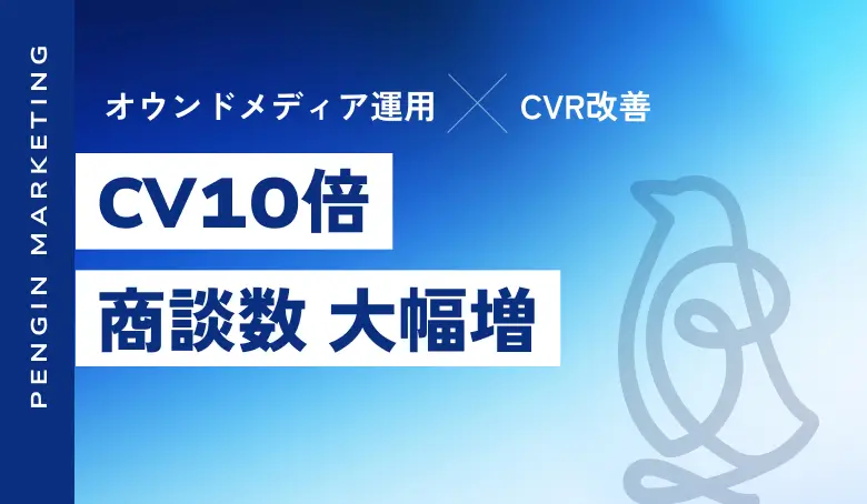 オウンドメディア運用×CVR改善でCV数10倍・商談数も大幅に増加